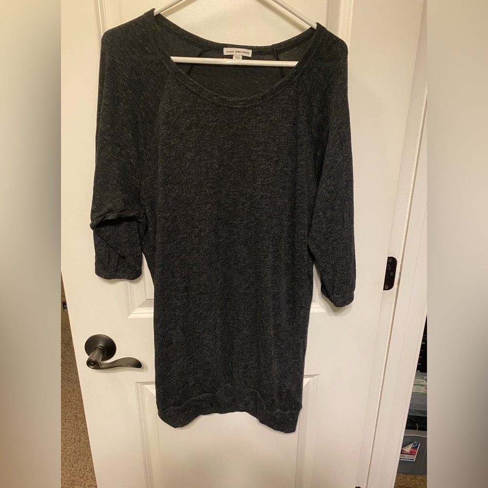 James Perse Dark Gray Tunic/Mini Dress Sweater